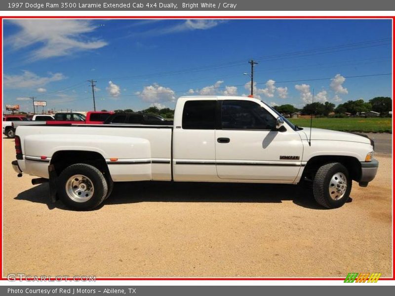 Bright White / Gray 1997 Dodge Ram 3500 Laramie Extended Cab 4x4 Dually