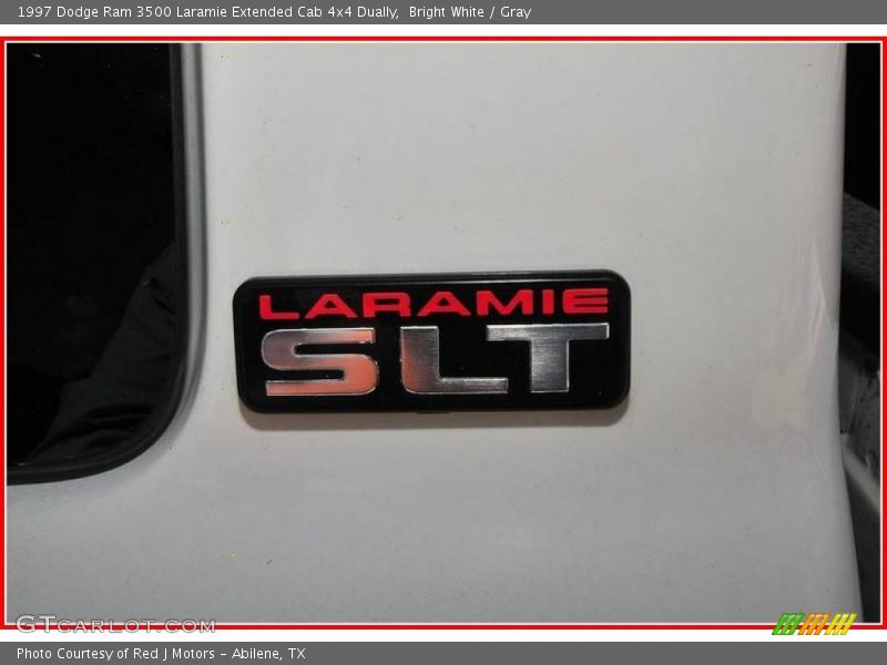 Bright White / Gray 1997 Dodge Ram 3500 Laramie Extended Cab 4x4 Dually