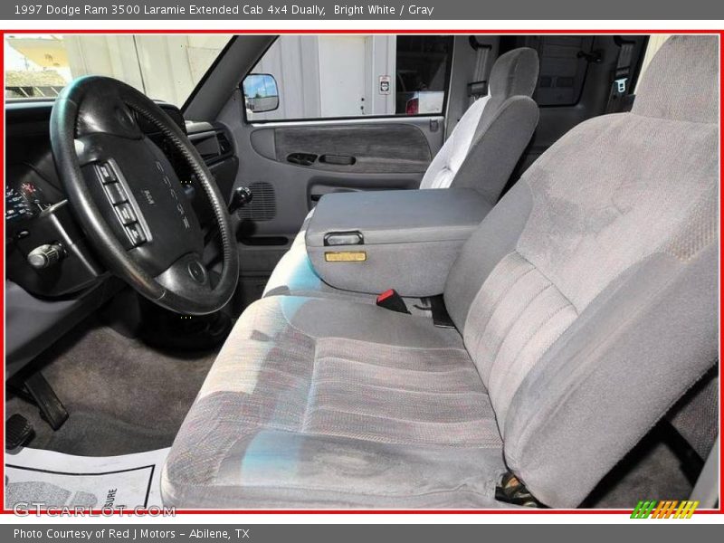 Bright White / Gray 1997 Dodge Ram 3500 Laramie Extended Cab 4x4 Dually