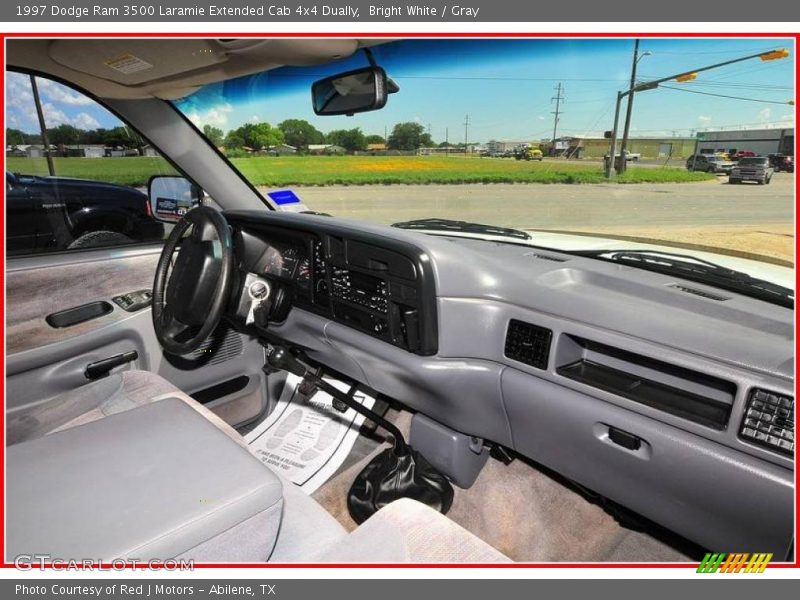 Bright White / Gray 1997 Dodge Ram 3500 Laramie Extended Cab 4x4 Dually