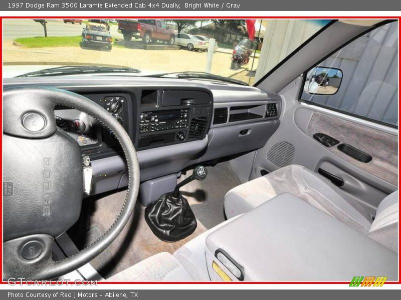 Bright White / Gray 1997 Dodge Ram 3500 Laramie Extended Cab 4x4 Dually