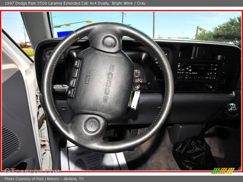 Bright White / Gray 1997 Dodge Ram 3500 Laramie Extended Cab 4x4 Dually