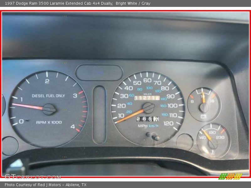 Bright White / Gray 1997 Dodge Ram 3500 Laramie Extended Cab 4x4 Dually