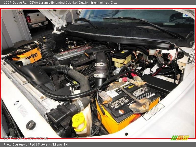Bright White / Gray 1997 Dodge Ram 3500 Laramie Extended Cab 4x4 Dually