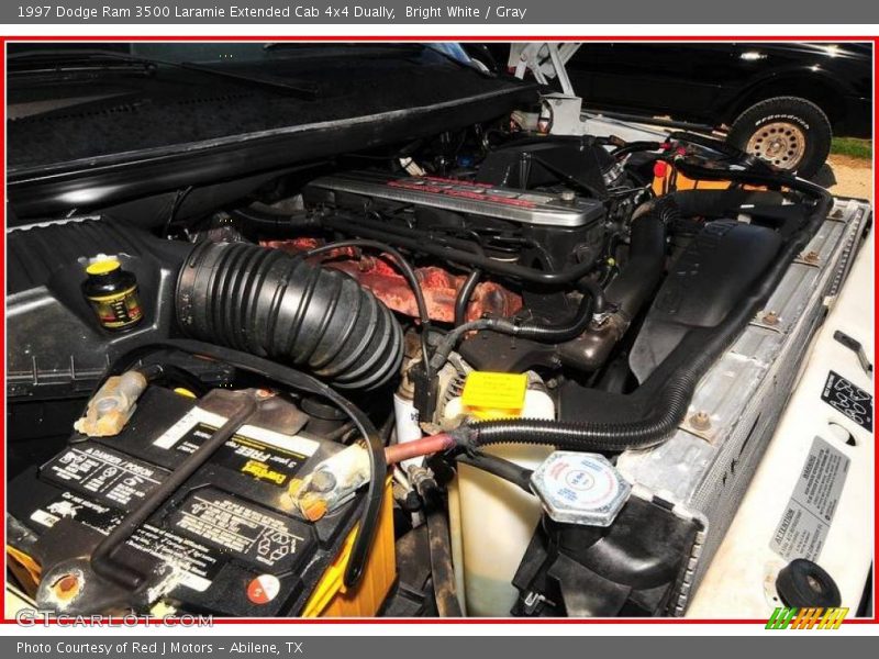 Bright White / Gray 1997 Dodge Ram 3500 Laramie Extended Cab 4x4 Dually