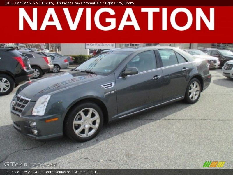 Thunder Gray ChromaFlair / Light Gray/Ebony 2011 Cadillac STS V6 Luxury