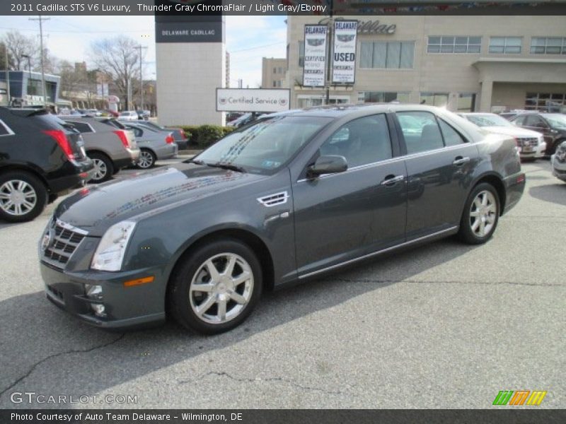 Thunder Gray ChromaFlair / Light Gray/Ebony 2011 Cadillac STS V6 Luxury