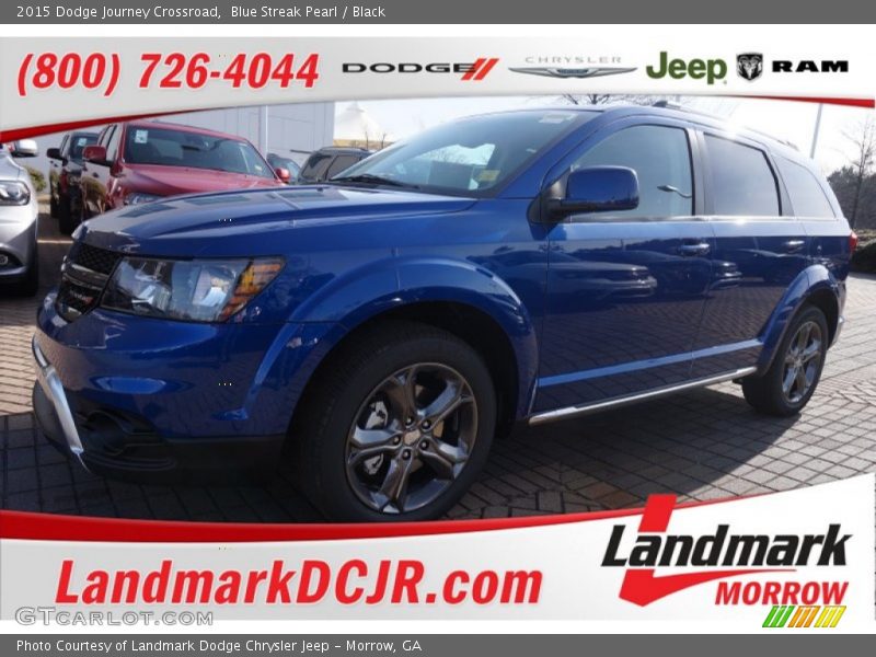 Blue Streak Pearl / Black 2015 Dodge Journey Crossroad