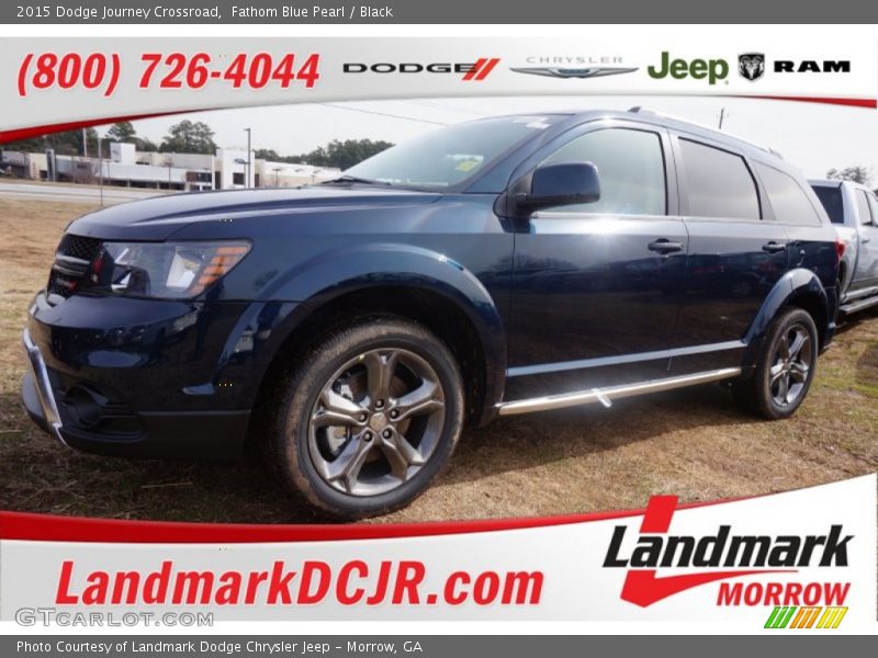 Fathom Blue Pearl / Black 2015 Dodge Journey Crossroad