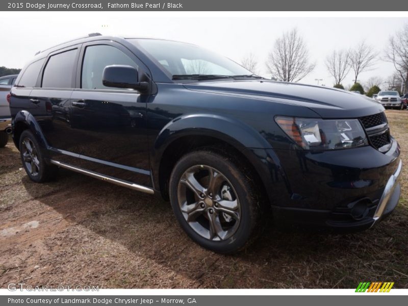 Fathom Blue Pearl / Black 2015 Dodge Journey Crossroad