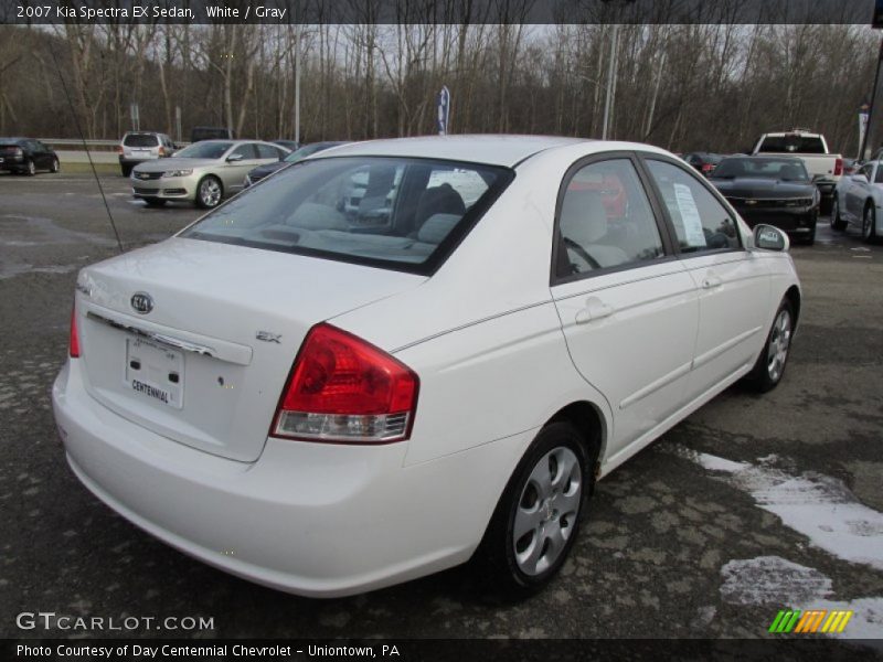 White / Gray 2007 Kia Spectra EX Sedan