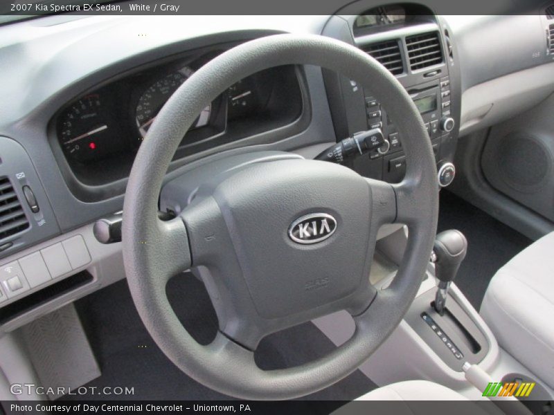 White / Gray 2007 Kia Spectra EX Sedan