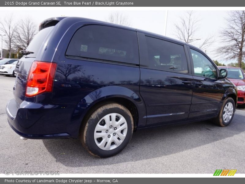 True Blue Pearl / Black/Light Graystone 2015 Dodge Grand Caravan SE