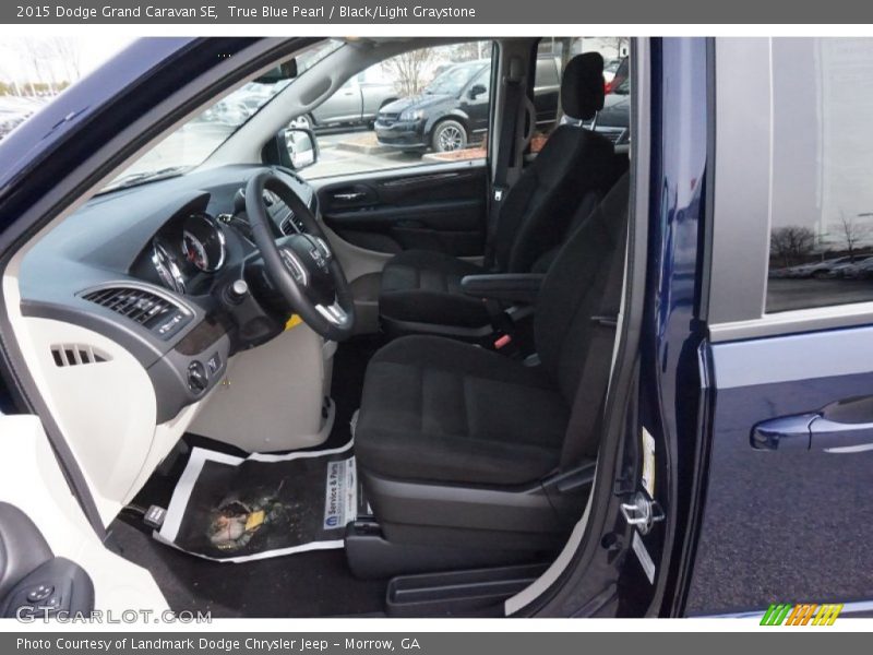 True Blue Pearl / Black/Light Graystone 2015 Dodge Grand Caravan SE