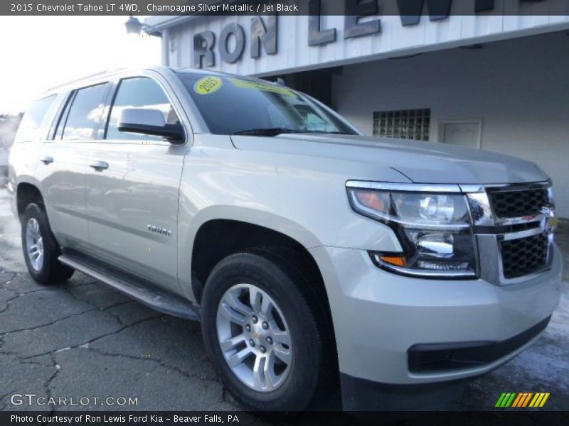 Champagne Silver Metallic / Jet Black 2015 Chevrolet Tahoe LT 4WD