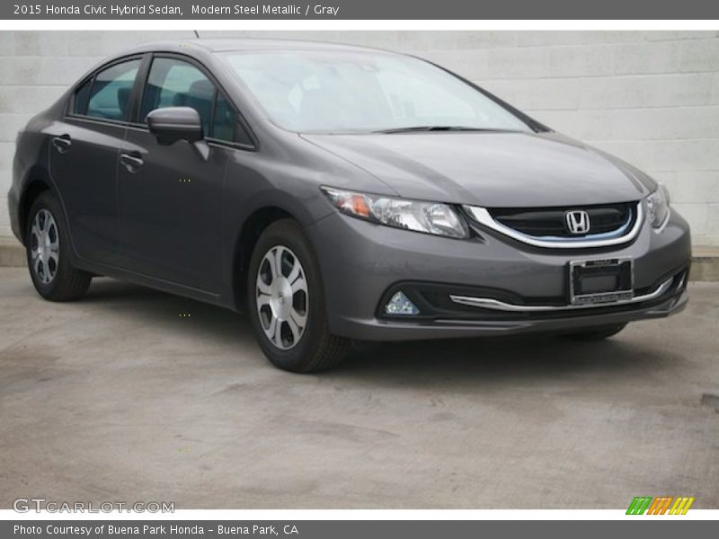 Modern Steel Metallic / Gray 2015 Honda Civic Hybrid Sedan