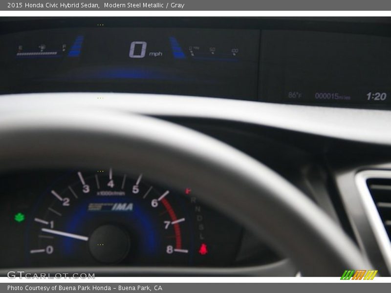 Modern Steel Metallic / Gray 2015 Honda Civic Hybrid Sedan