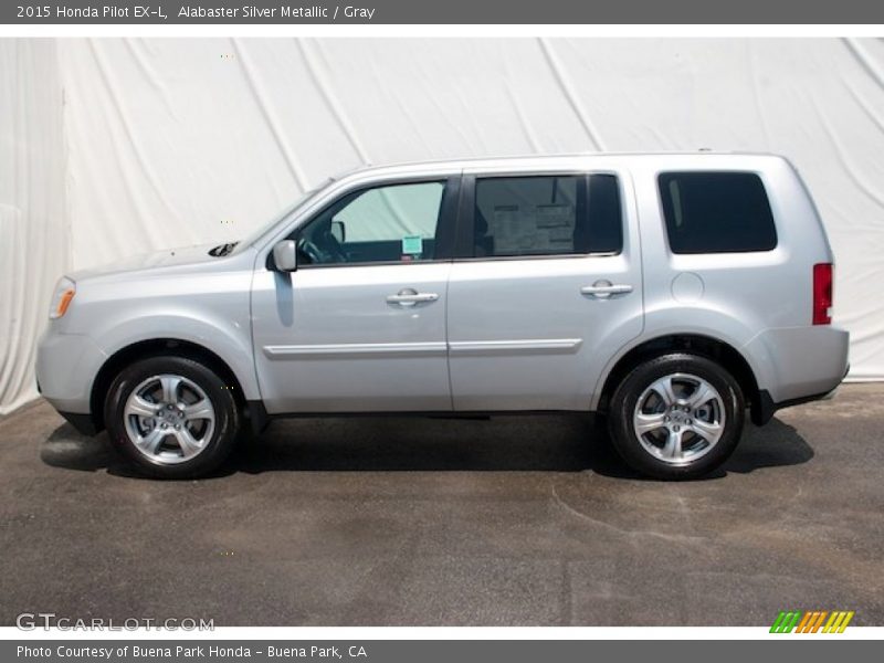 Alabaster Silver Metallic / Gray 2015 Honda Pilot EX-L