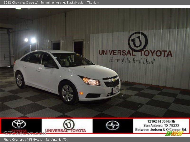 Summit White / Jet Black/Medium Titanium 2012 Chevrolet Cruze LS