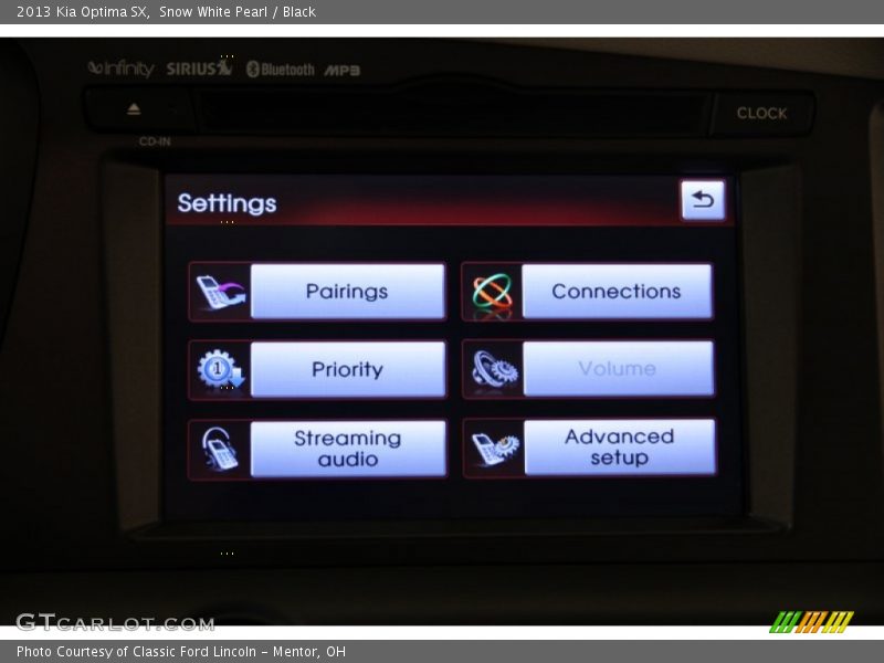 Snow White Pearl / Black 2013 Kia Optima SX