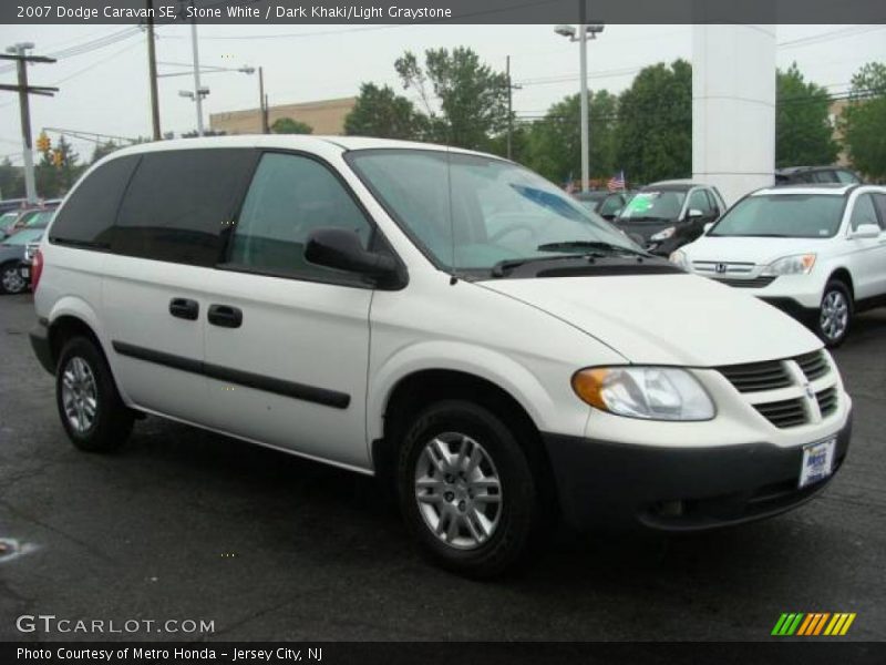 Stone White / Dark Khaki/Light Graystone 2007 Dodge Caravan SE
