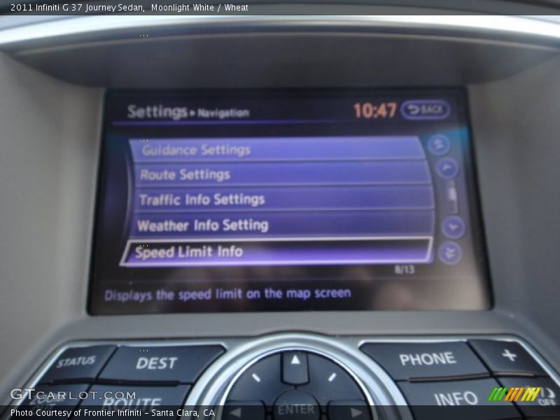 Moonlight White / Wheat 2011 Infiniti G 37 Journey Sedan