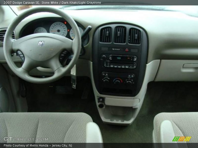 Stone White / Dark Khaki/Light Graystone 2007 Dodge Caravan SE