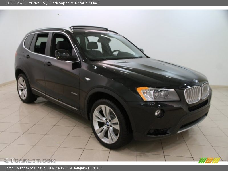 Black Sapphire Metallic / Black 2012 BMW X3 xDrive 35i