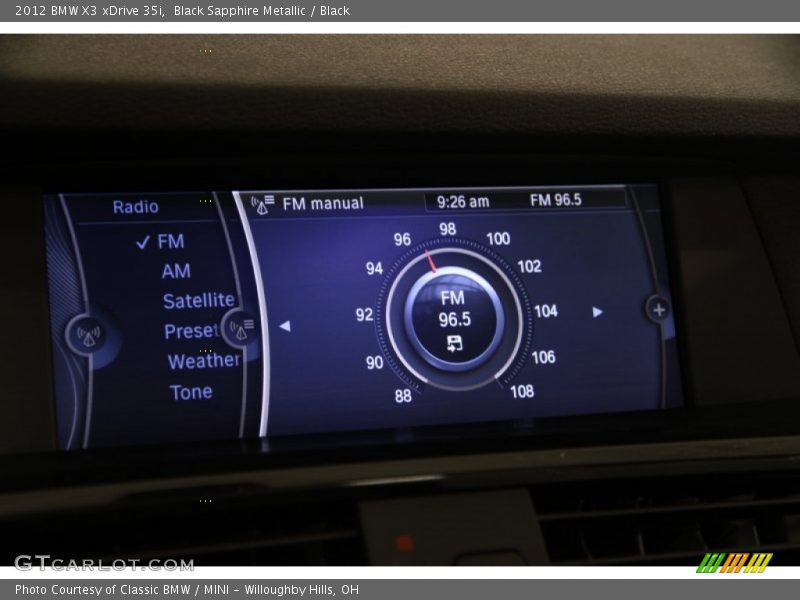 Black Sapphire Metallic / Black 2012 BMW X3 xDrive 35i