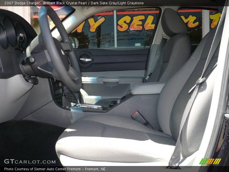 Brilliant Black Crystal Pearl / Dark Slate Gray/Light Graystone 2007 Dodge Charger