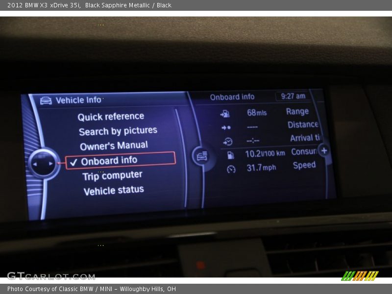 Black Sapphire Metallic / Black 2012 BMW X3 xDrive 35i