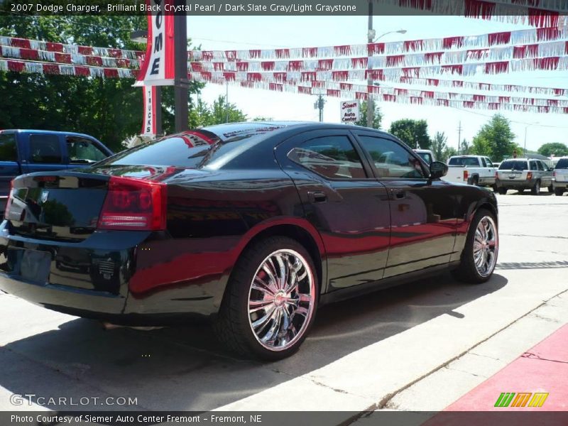 Brilliant Black Crystal Pearl / Dark Slate Gray/Light Graystone 2007 Dodge Charger