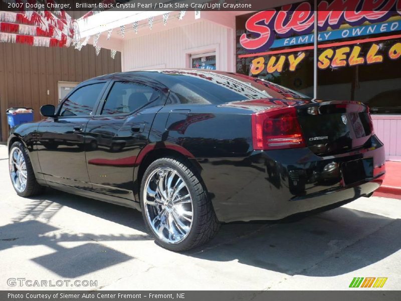 Brilliant Black Crystal Pearl / Dark Slate Gray/Light Graystone 2007 Dodge Charger
