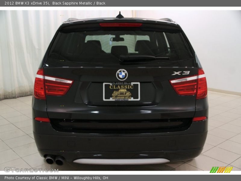 Black Sapphire Metallic / Black 2012 BMW X3 xDrive 35i