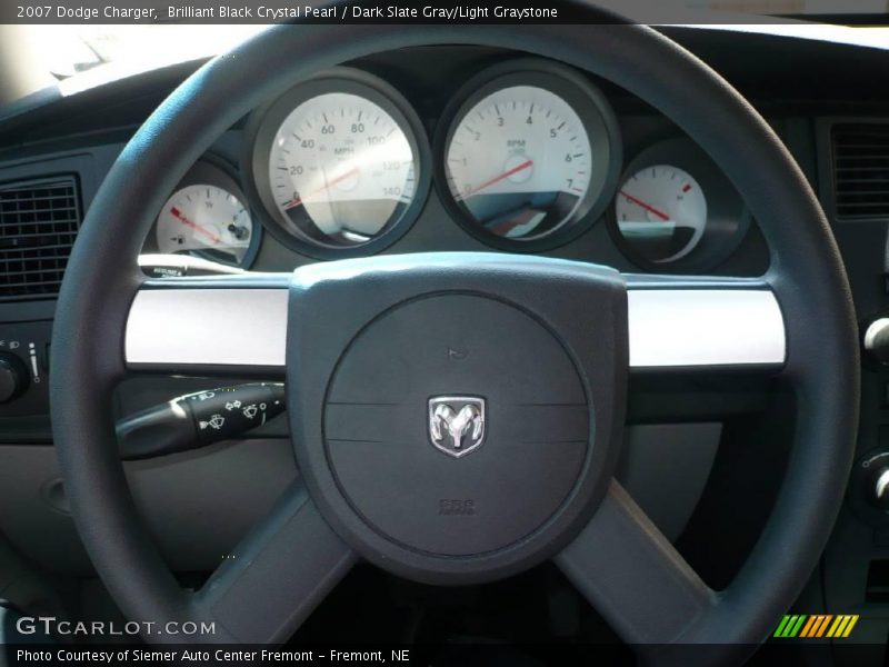 Brilliant Black Crystal Pearl / Dark Slate Gray/Light Graystone 2007 Dodge Charger