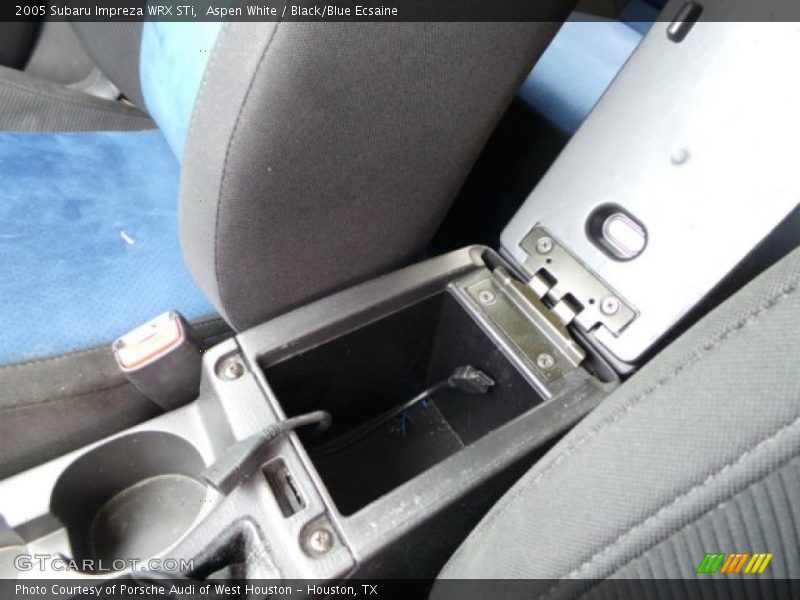 Aspen White / Black/Blue Ecsaine 2005 Subaru Impreza WRX STi