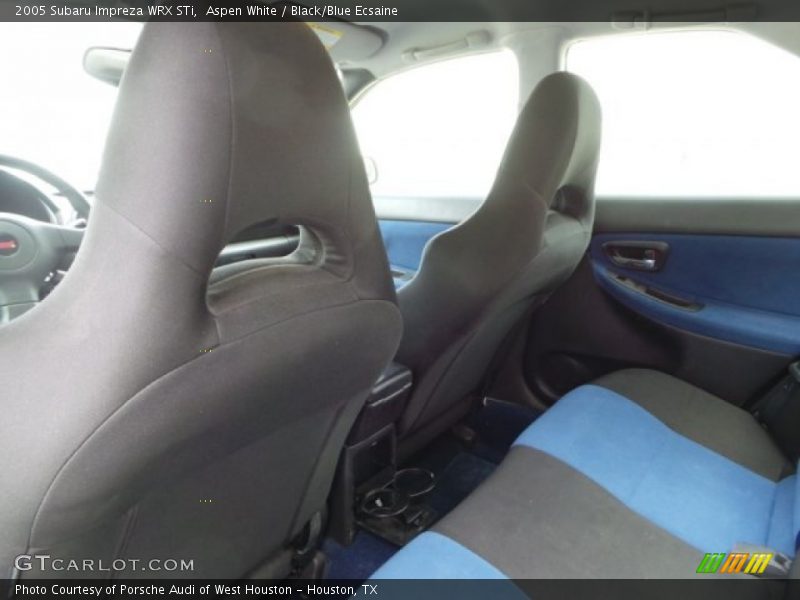 Aspen White / Black/Blue Ecsaine 2005 Subaru Impreza WRX STi