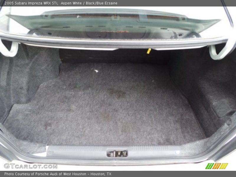 Aspen White / Black/Blue Ecsaine 2005 Subaru Impreza WRX STi