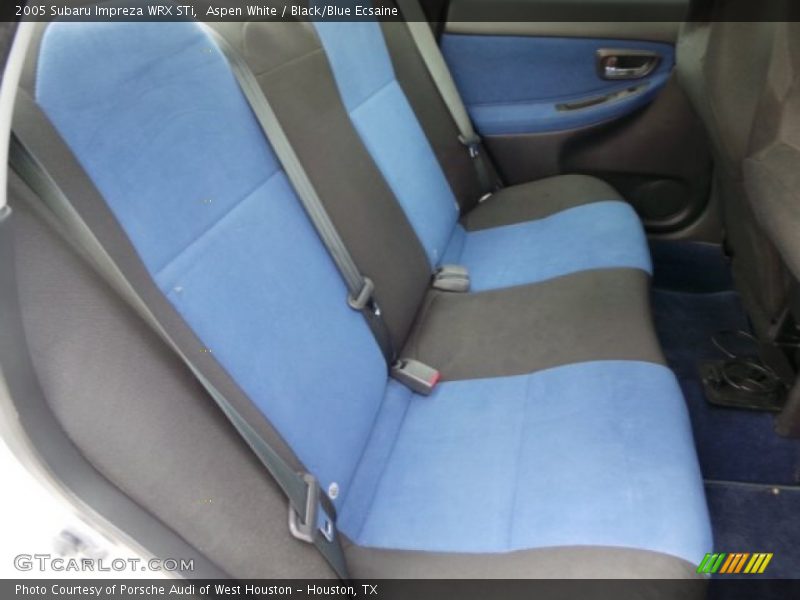 Aspen White / Black/Blue Ecsaine 2005 Subaru Impreza WRX STi