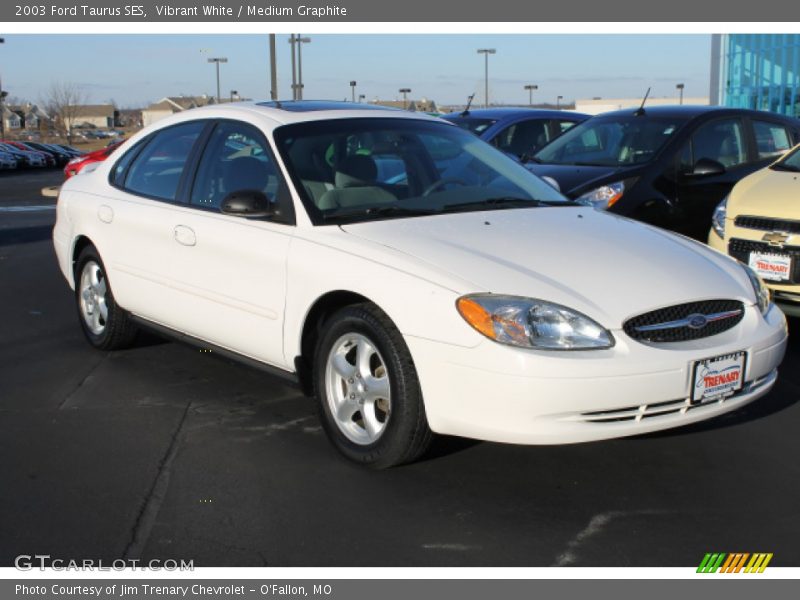 Vibrant White / Medium Graphite 2003 Ford Taurus SES