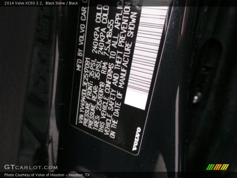 Black Stone / Black 2014 Volvo XC60 3.2