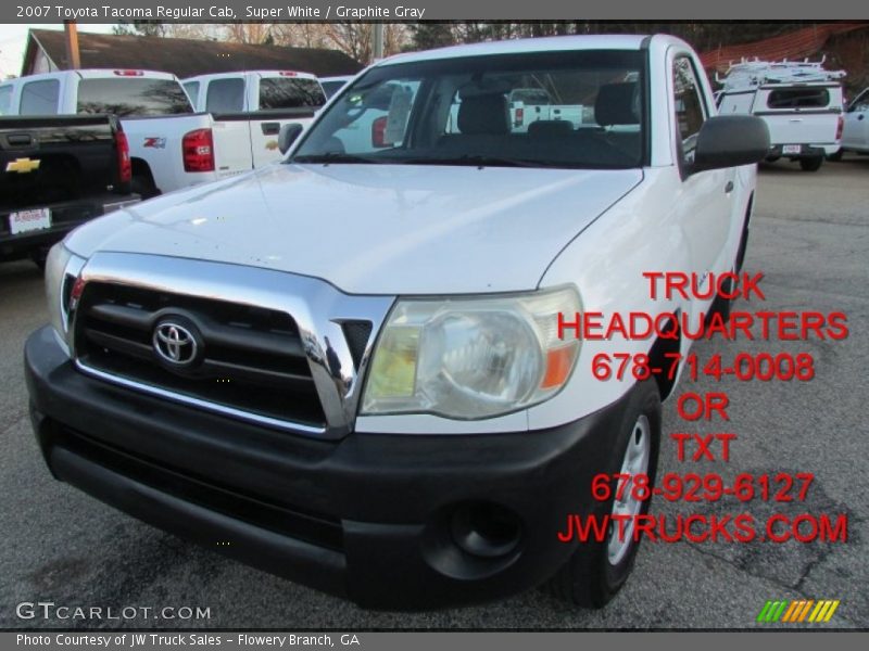 Super White / Graphite Gray 2007 Toyota Tacoma Regular Cab