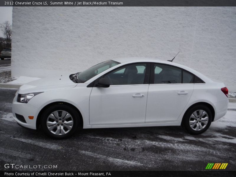Summit White / Jet Black/Medium Titanium 2012 Chevrolet Cruze LS