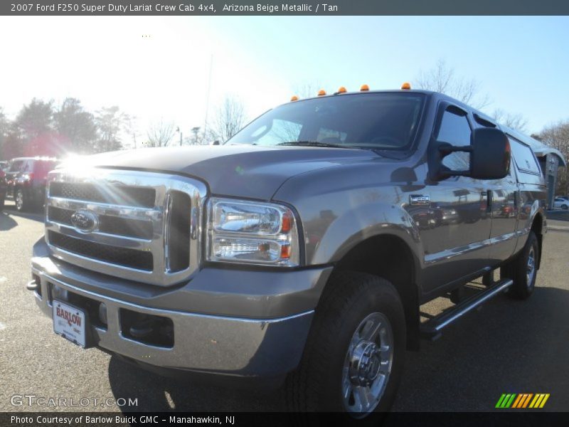 Arizona Beige Metallic / Tan 2007 Ford F250 Super Duty Lariat Crew Cab 4x4