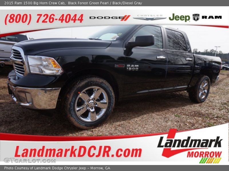 Black Forest Green Pearl / Black/Diesel Gray 2015 Ram 1500 Big Horn Crew Cab