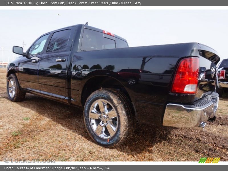 Black Forest Green Pearl / Black/Diesel Gray 2015 Ram 1500 Big Horn Crew Cab