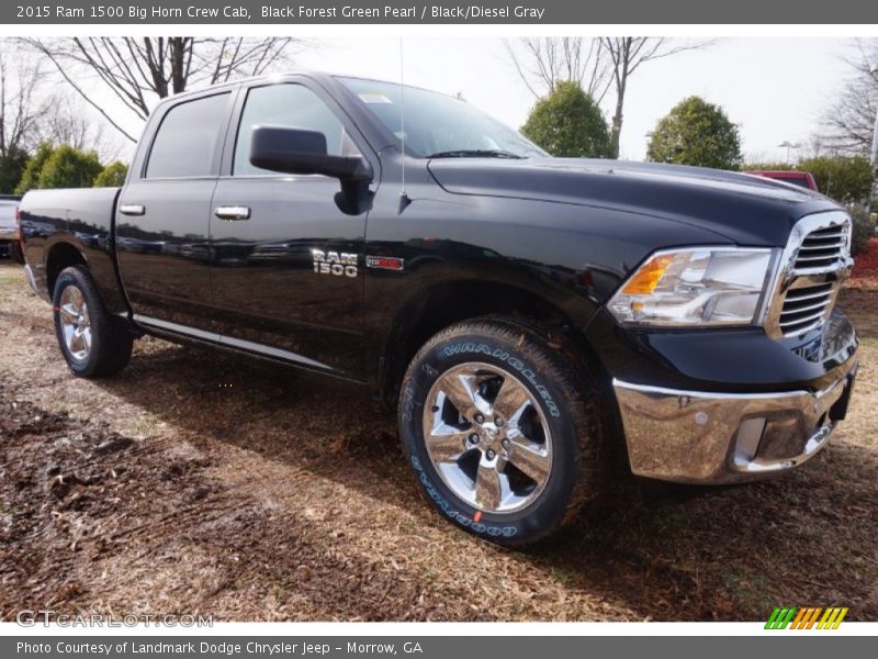 Black Forest Green Pearl / Black/Diesel Gray 2015 Ram 1500 Big Horn Crew Cab