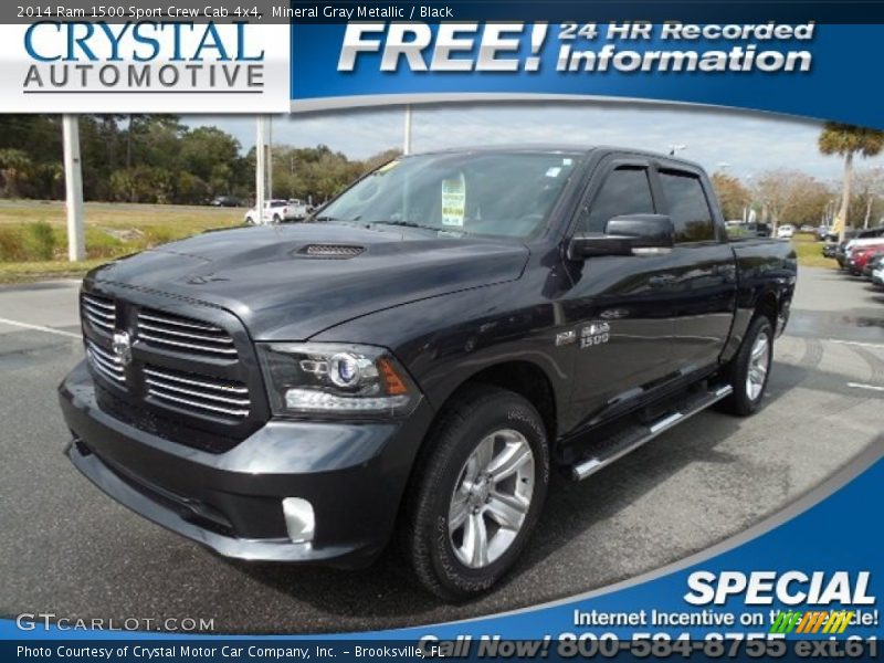 Mineral Gray Metallic / Black 2014 Ram 1500 Sport Crew Cab 4x4