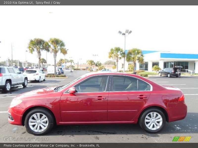 Spicy Red / Gray 2010 Kia Optima LX