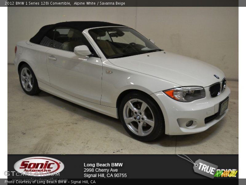 Alpine White / Savanna Beige 2012 BMW 1 Series 128i Convertible